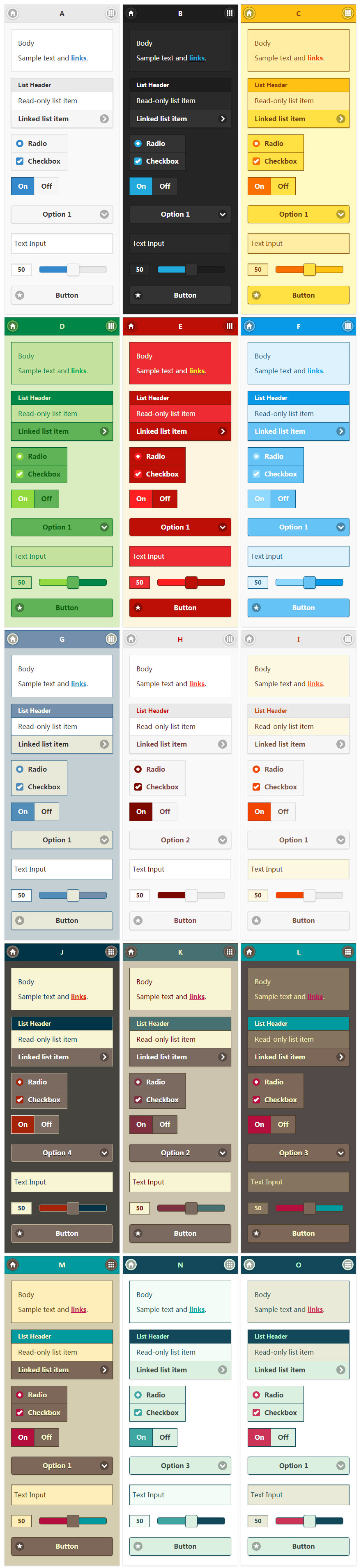 分享自制的13套 JQuery Mobile 界面主题(追加4套新款)