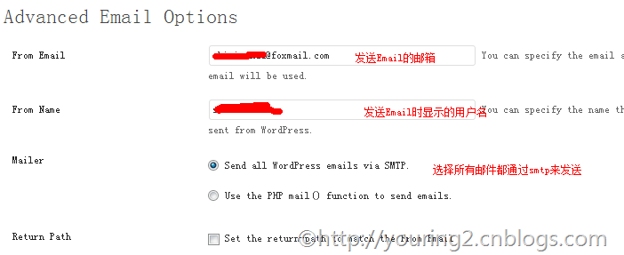 wordpress配置SMTP服务发送邮件