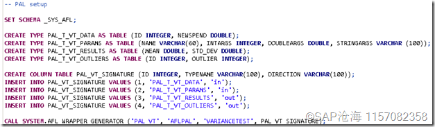 [Step By Step]SAP HANA PAL 数据处理方差检验算法Variance Test实例VARIANCETEST