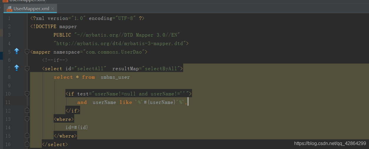 Mybatis的第三章动态sql总结