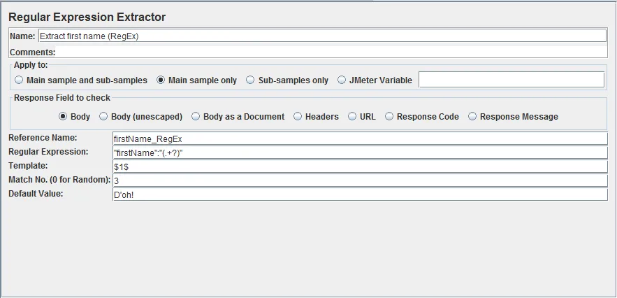JMeter Regexp Post-Processor