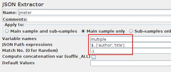 JMeter Json Multiple Extraction