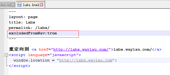 Jekyll 博客主题 jekyll-bootstrap-blog 更新,支持页面不在导航显示