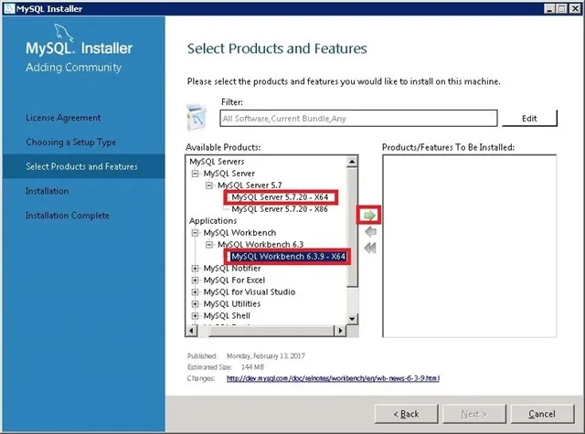 Windows Server 安装 MySQL，选择 MySQL Server 和 Workbench 产品