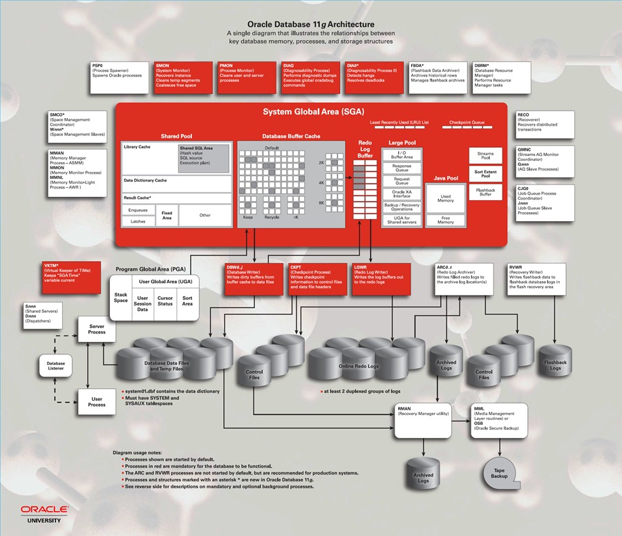 ORACLE 11g 数据库体系结构图