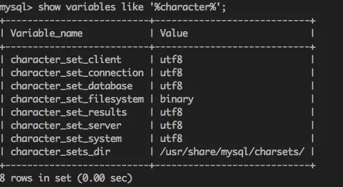 mysql默认编码