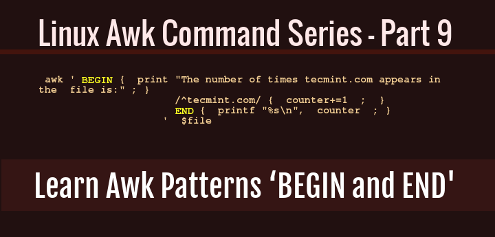 Linux | awk 特殊模式“BEGIN 和 END”
