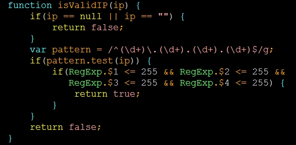 正则表达式校验IP地址