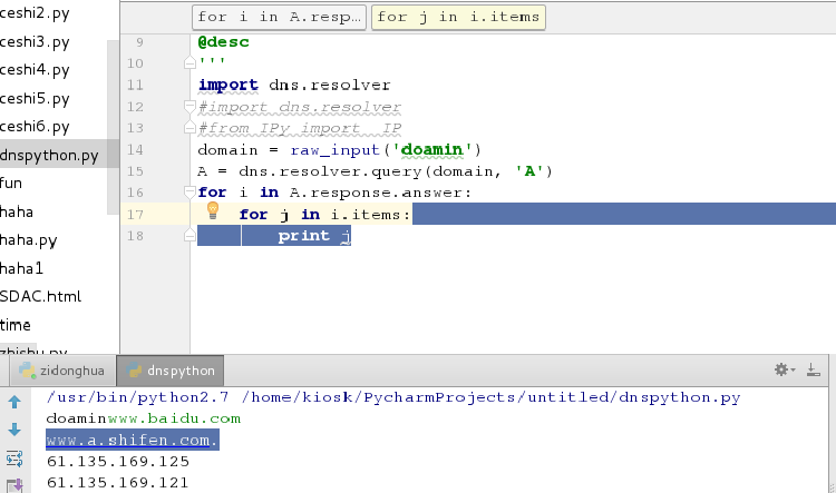 Python 自动化运维 dnspython