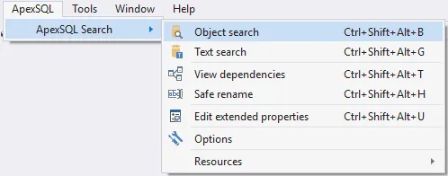 ApexSQL Search - Database search details