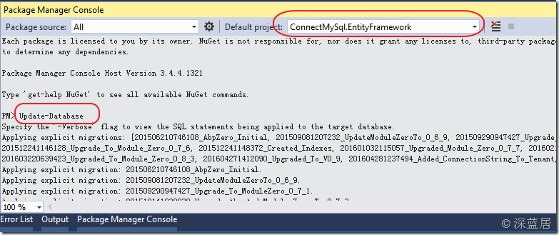 使用ABP EntityFramework连接MySQL数据库