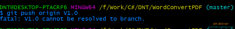 Git异常：fatal: V1.0 cannot be resolved to branch.