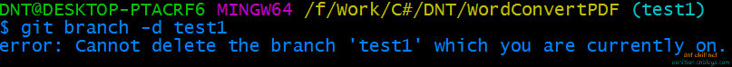 Git异常：Cannot delete the branch 'test1' which you are currently on