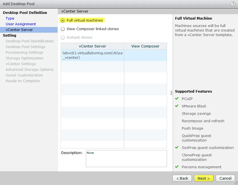 Horizon View 7 - 4 vCenter Server