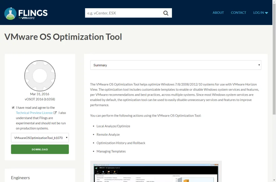 Horizon View 7 - 1 VMware OS Optimization