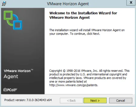 Add RDS Server to View 7 - 3 Welcome to Agent Installer