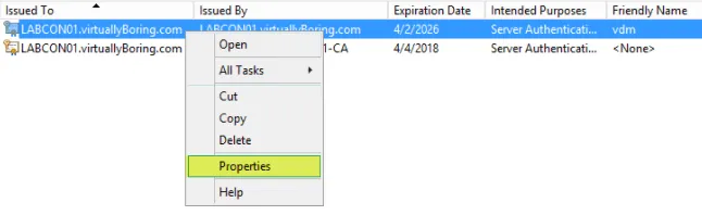 Add SSL Cert fo View - 4 - Properties