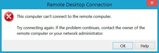 rdp error this computer