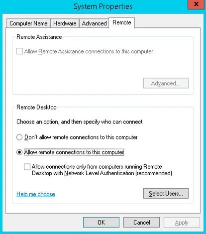 allow remote connections