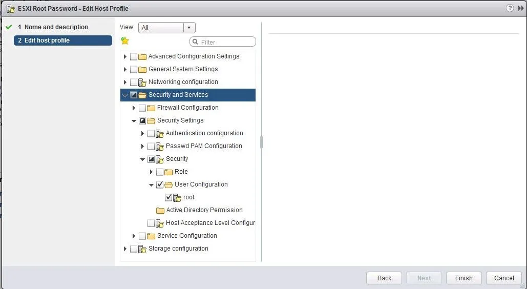 reset ESXi root Password using Host Profile