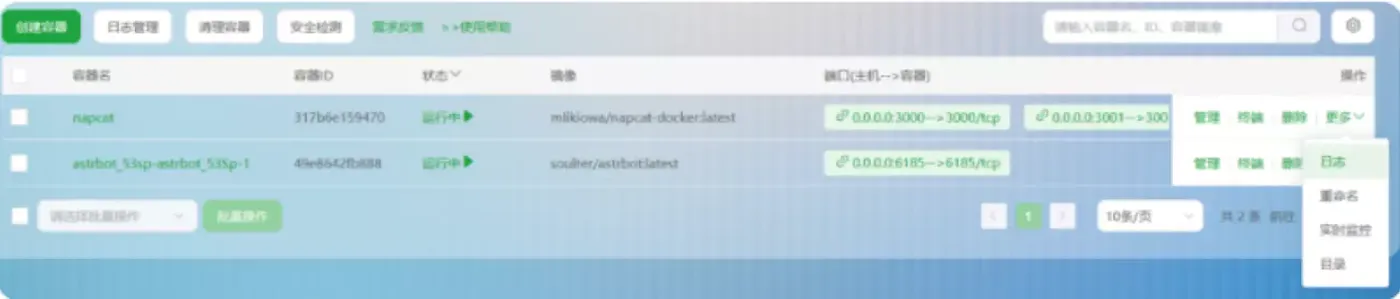 查看 Napcat 日志