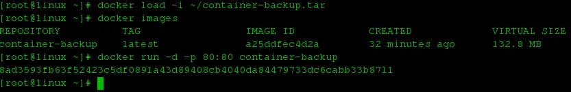 Restoring Docker Tarball