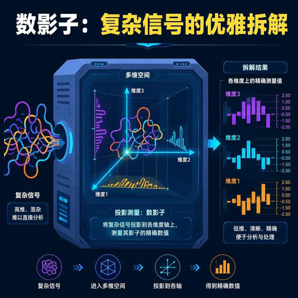 复杂信号在多维坐标系中被拆解为影子长度