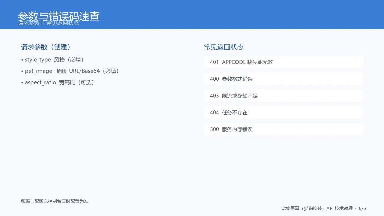 图6:参数与错误码速查