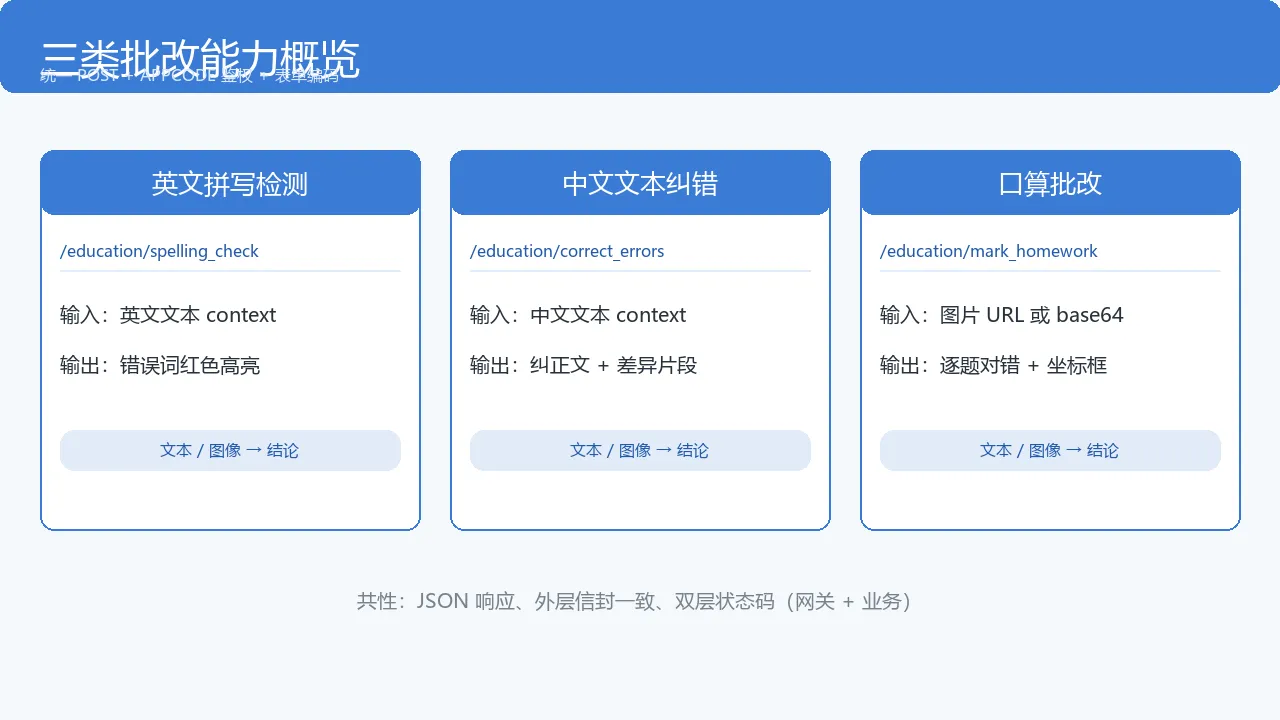图1：三类批改能力概览