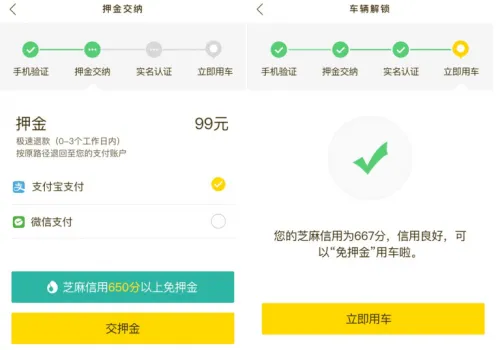 ofo和芝麻信用合作，骑小黄车可以不用押金了