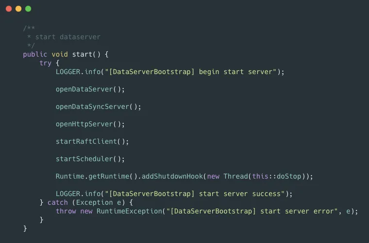 图2 DataServerBootstrap 中的 start 方法