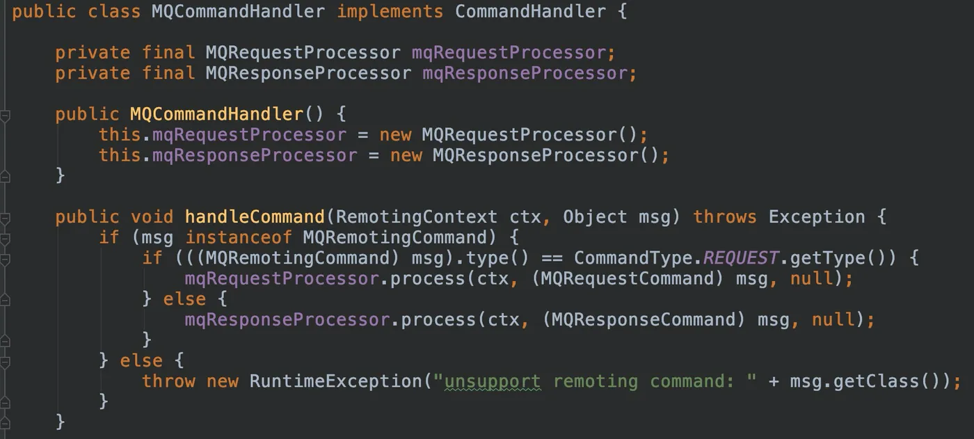 命令处理入口 CommandHandler