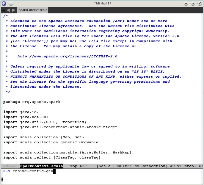 emacs+ensime+sbt打造spark源码阅读环境