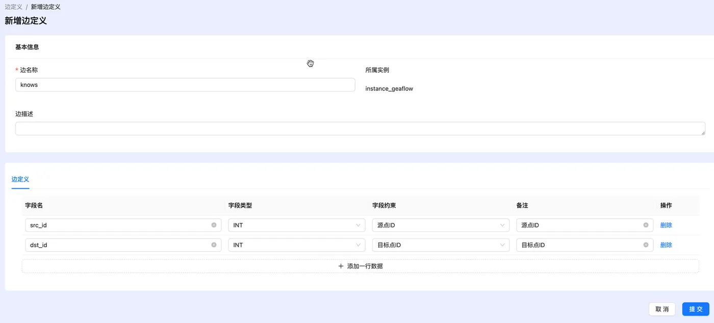 创建knows边