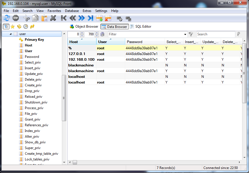 开放Fedora10自带的MySQL5.0.67的对外数据库服务