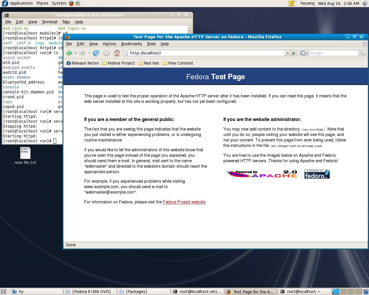 在Fedora8上配置Apache Httpd