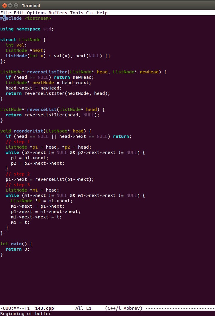 LeetCode 143 Reorder List（重排序链表）（Linked List）（*）