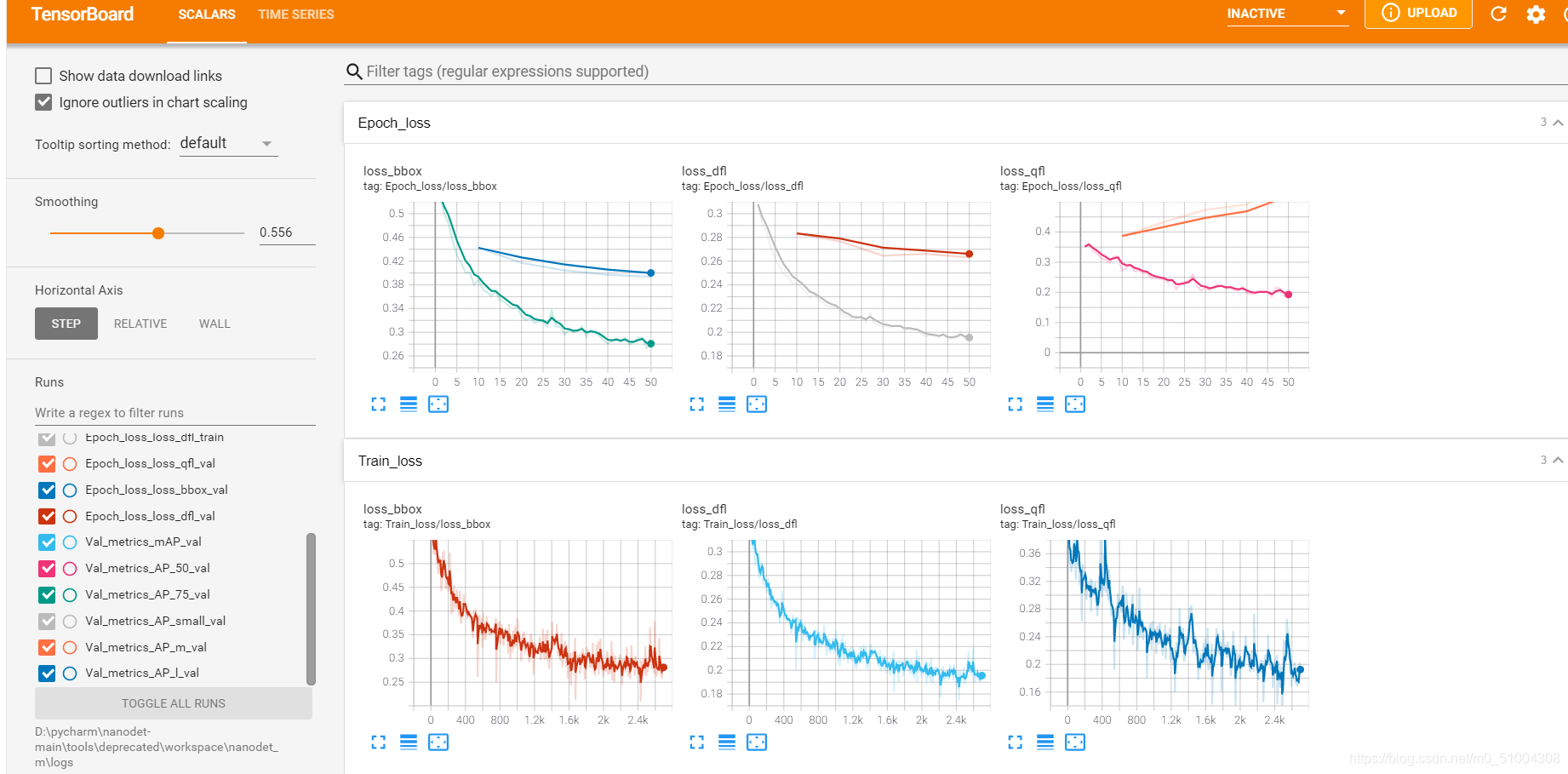 Tensorboard log 