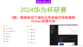 【BetterBench博士】2024华为杯C题：数据驱动下磁性元件的磁芯损耗建模 Python代码实现