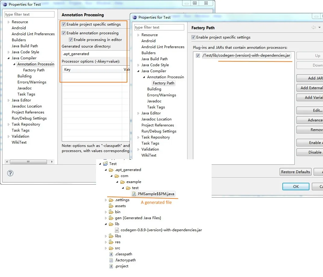 Figure 3. Annotaton processing settings