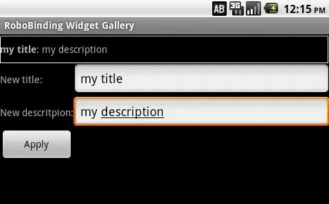 Figure 5. custom Title Description Bar