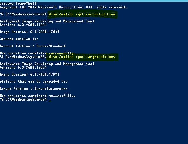转换windows 2012 R2的版本号