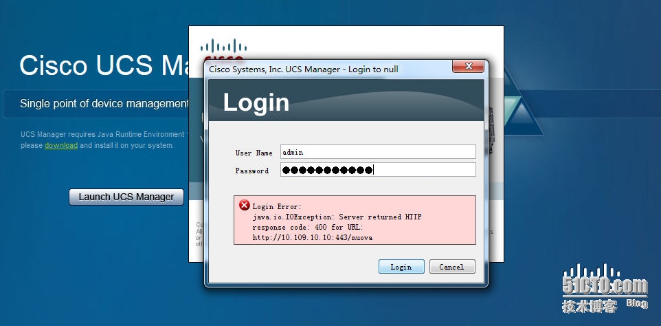 Java导致登录UCS Manager异常
