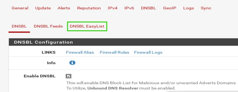 Configure DNSBL EasyList