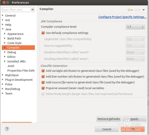 Java compiler level does not match解决方法