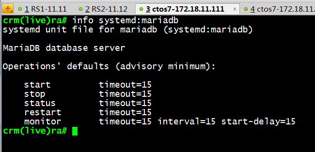 corosync v2 + pacemaker 高可用mariadb服务