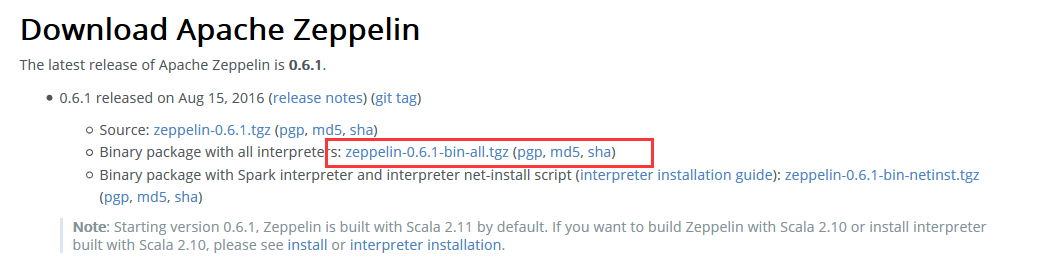 Apache Zeppelin安装及使用