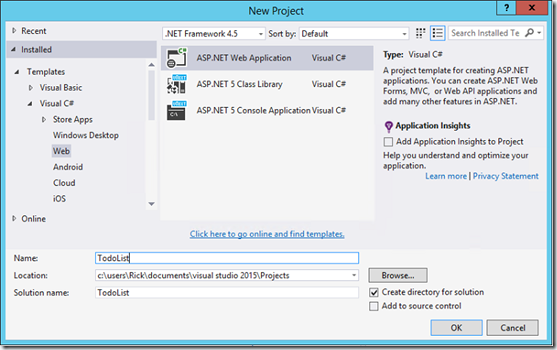 ASP.NET 5系列教程 (二)：Hello World