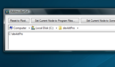Windows 7样式地址栏（Address Bar）控件实现