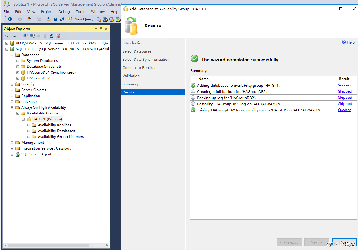 SQL Server 2016 Failover +AlwaysOn 增加数据库到可用性组